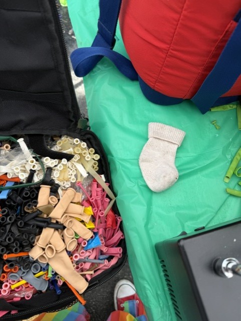 Sock left at a performance